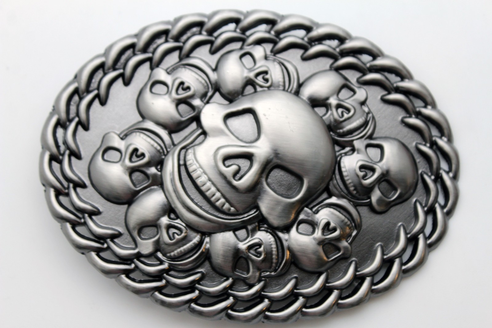 Men Women Dark Silver Metal Big Belt Buckle Fashion Skeleton Skulls Gothic Death