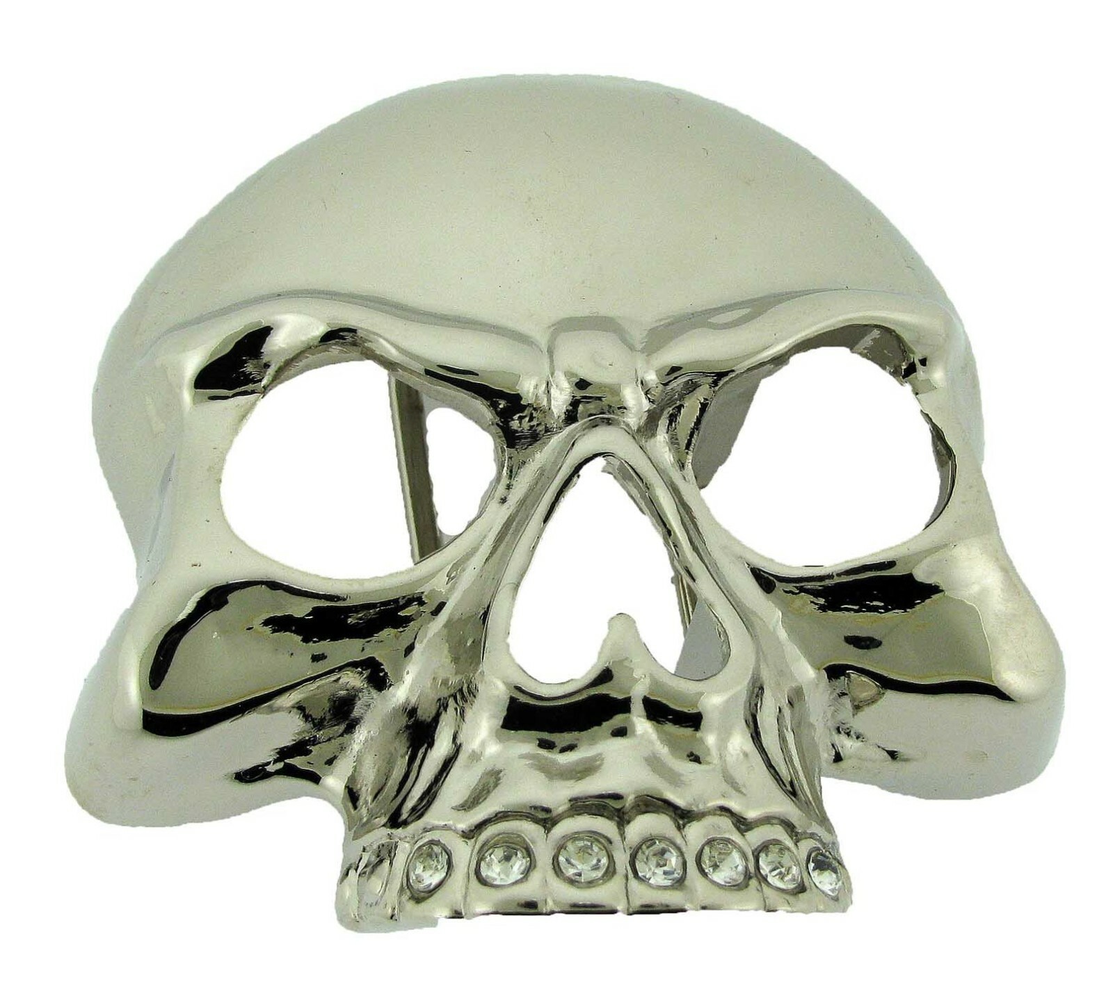 Skull Belt Buckle Unisex Grill Blinged Out Music Crystal Glam reaper Halloween
