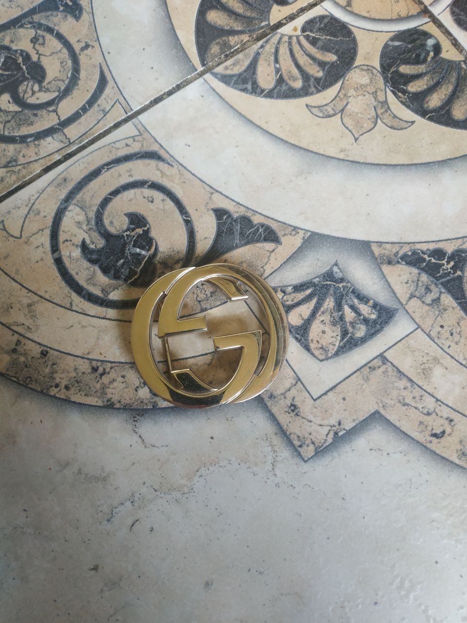Authentic Gucci Interlocking G Belt Buckle Gold Tone Replacement 4cm 1.5&Prime; Buckle