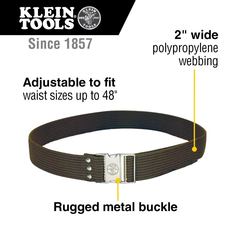 KLEIN TOOLS 5225 Tool Belt, Fits waist sizes up to 48-Inches (1219 mm), Brown