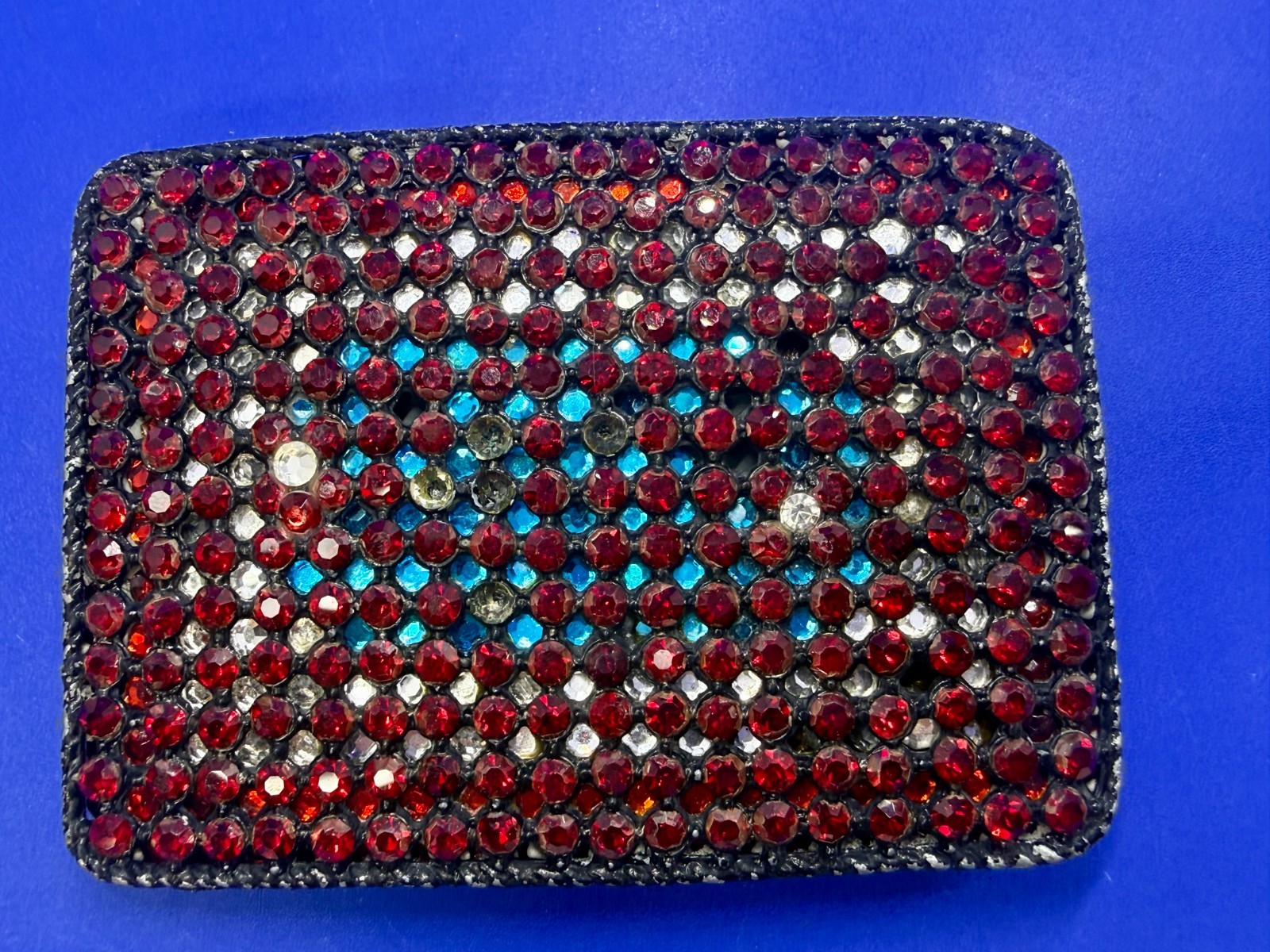Sparkling Red Rhinestone Covered Vintage Women&rsquo;s Artisan Made Belt Buckle
