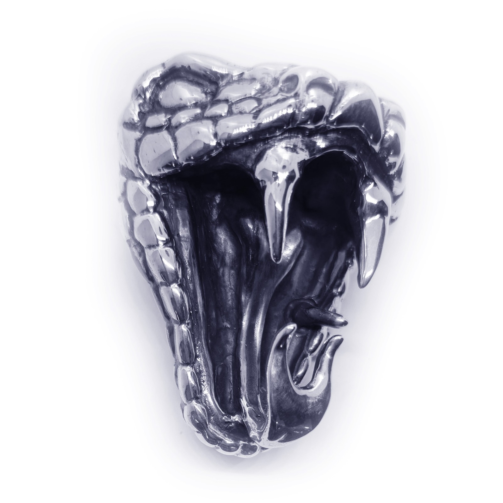 Snake Bite Sterling Silver Belt Buckle