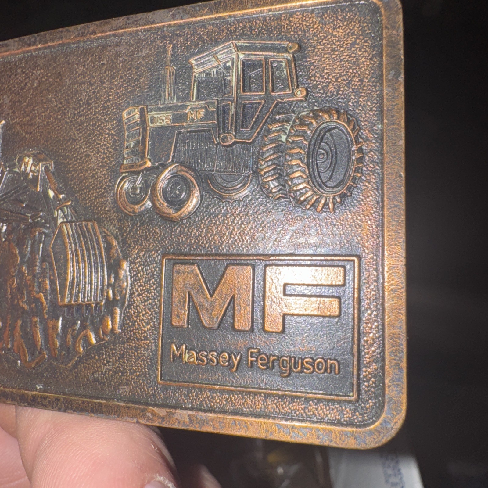 Massey Ferguson Tractor rare vintage Belt Buckle Limited Edition Embossed