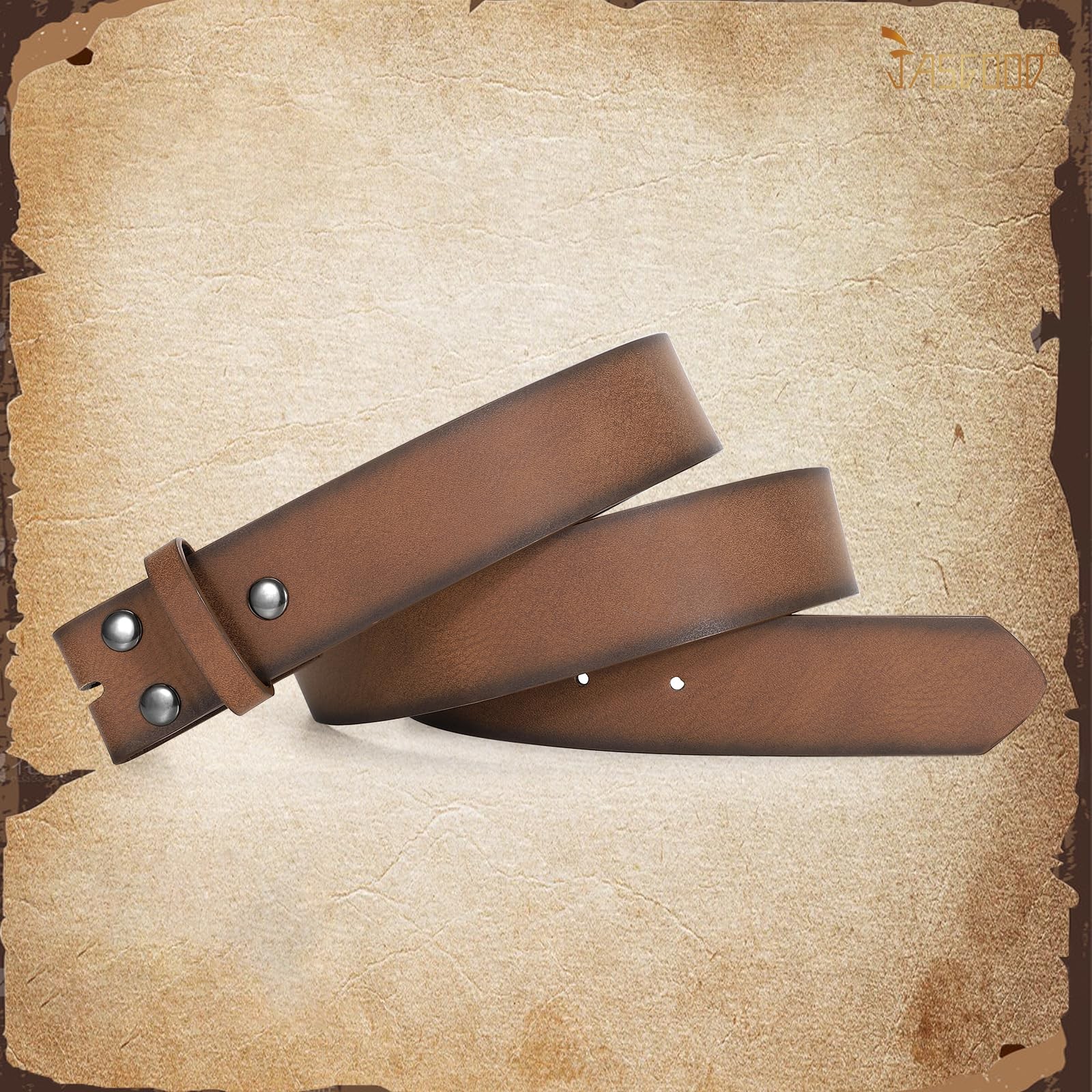 JASGOOD Western Leather Belt Strap for Fits waist size 27&Prime;-31&Prime;, D-dark Coffee
