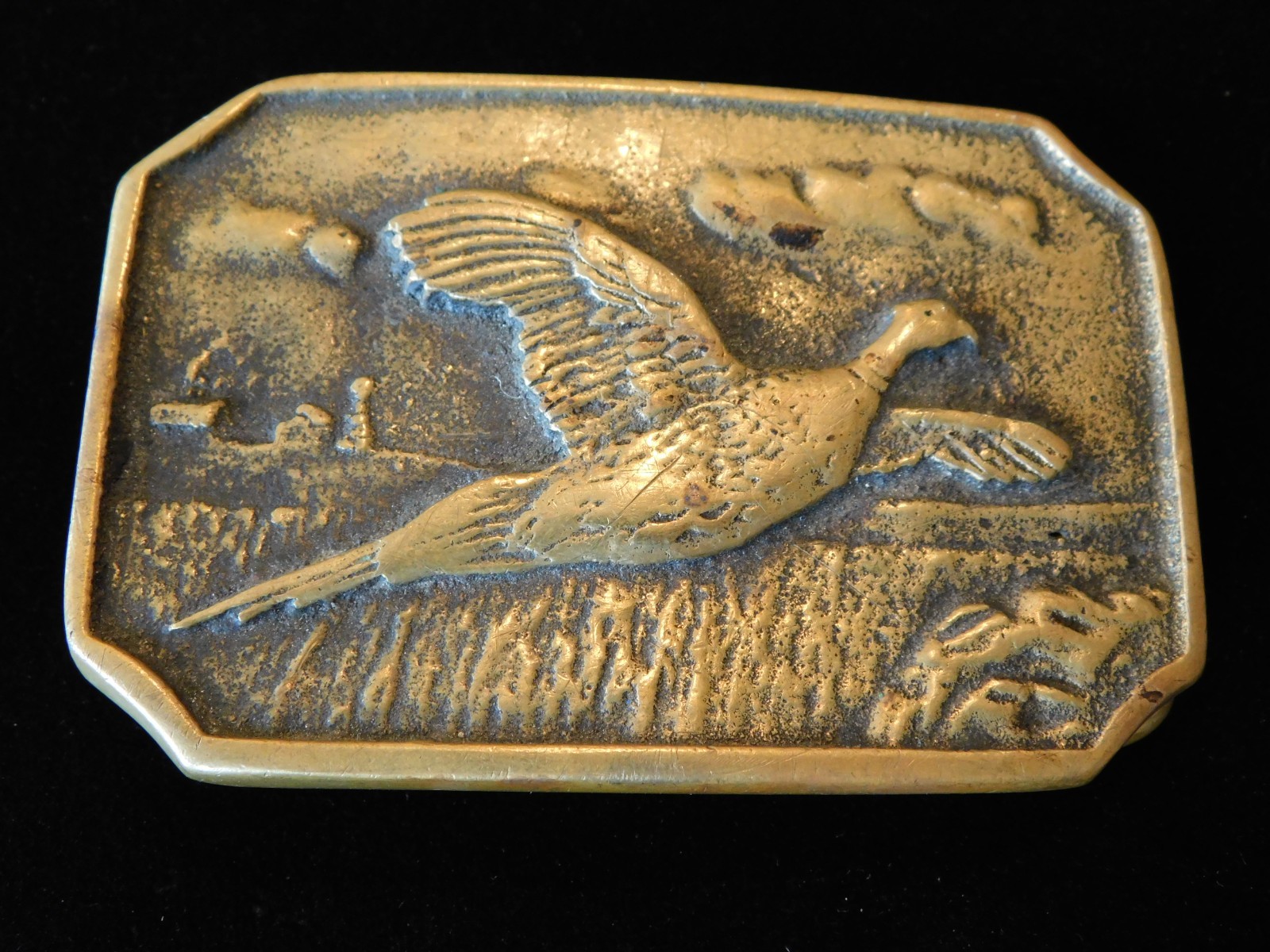 Game Bird Ringneck Pheasant Solid Brass Men’s Belt Buckle by BTS USA Made BT1370