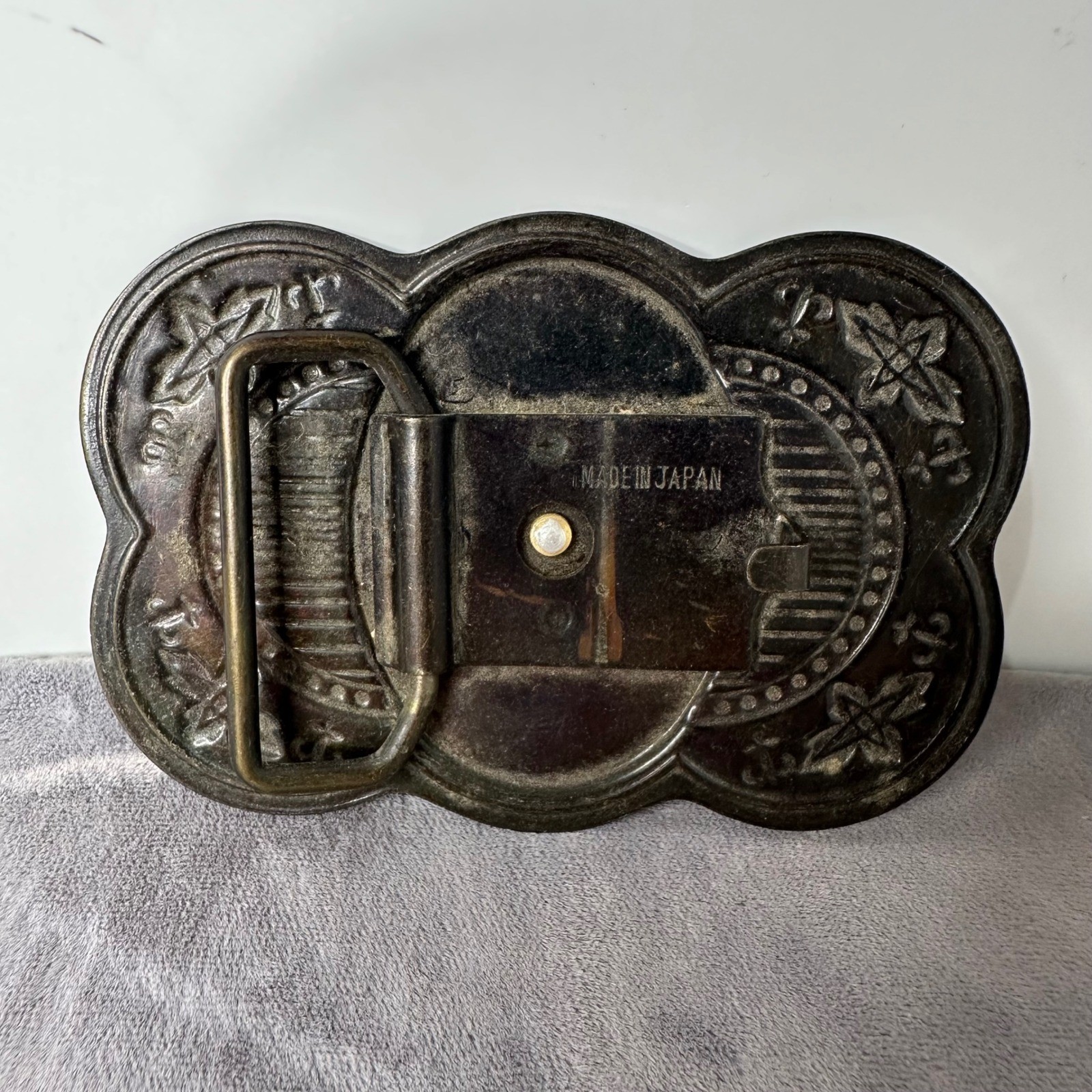 Vtg South of the Border Belt Buckle Japan Brass Tone Souvenir Pedro Lightweight