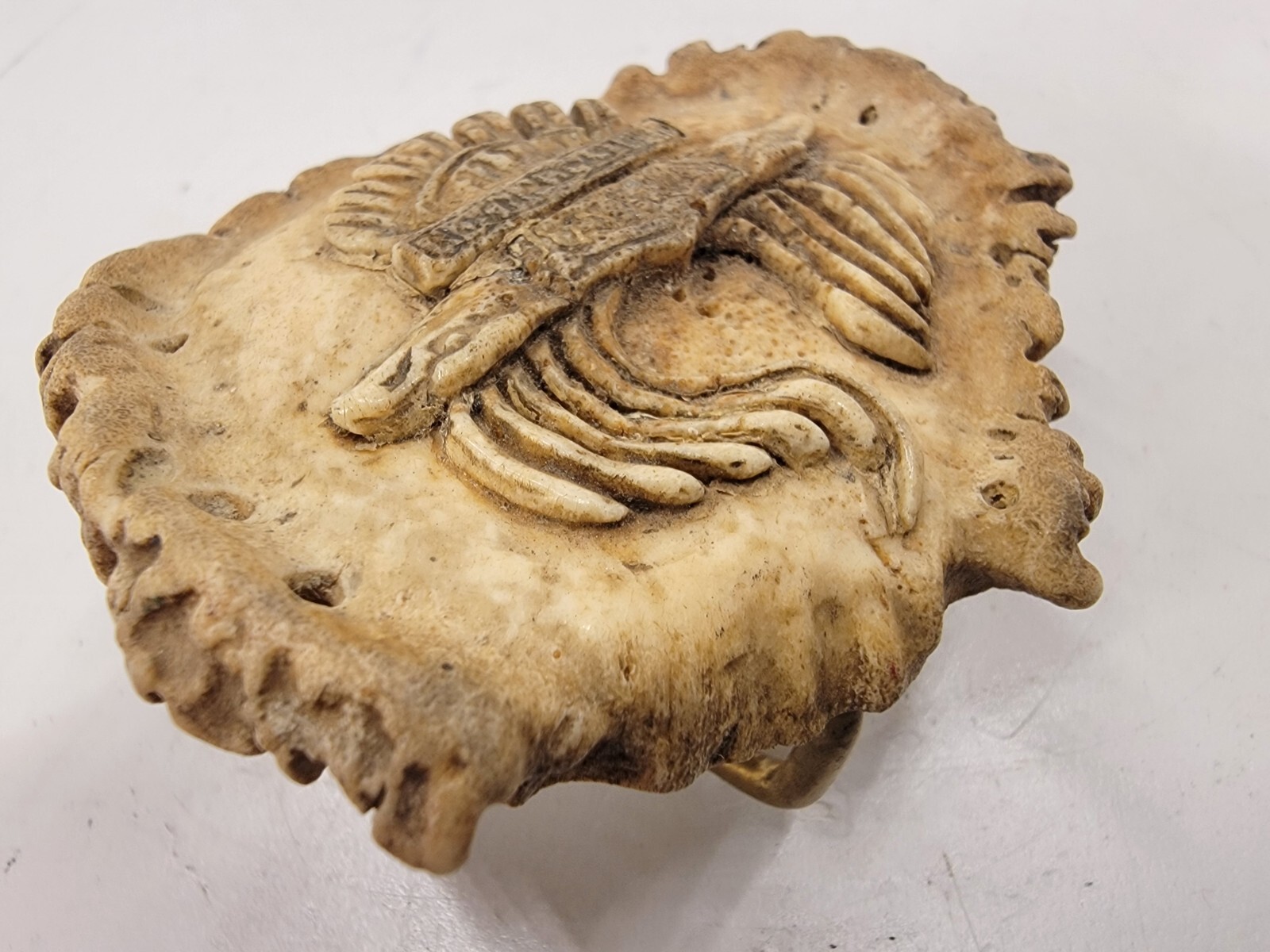 Vintage Elk Antler Belt Buckle With Eagle HD Motorcycle Brand Motif