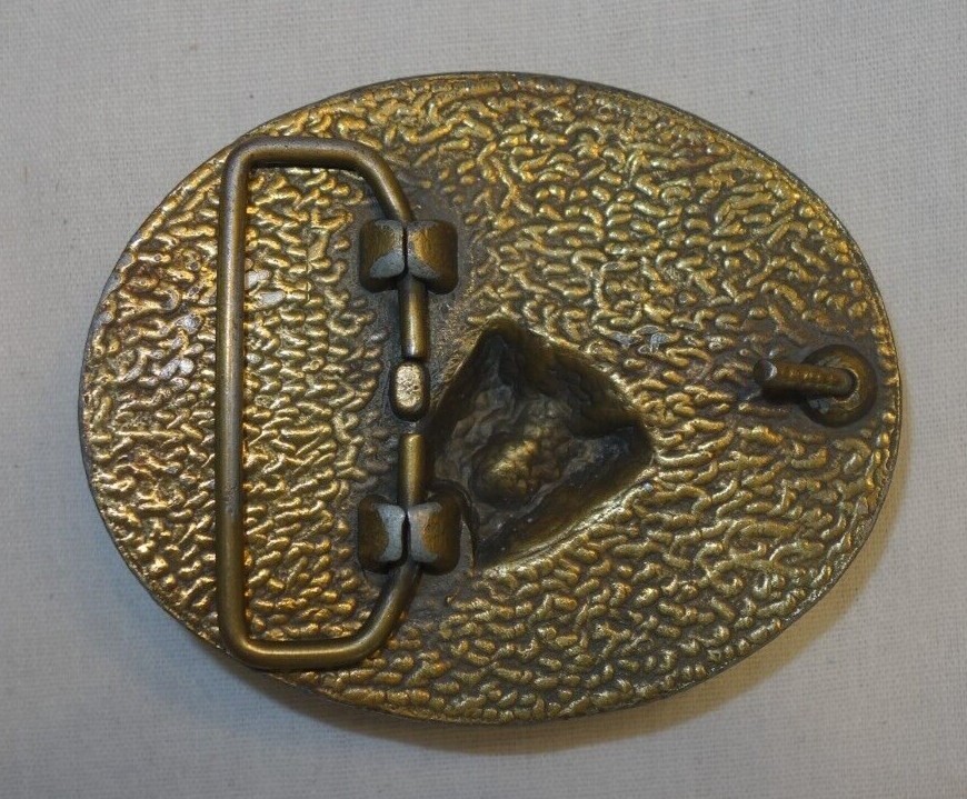 Vintage SMITH TOOL Solid Brass Belt Buckle Heavy Raised Drill Bit 