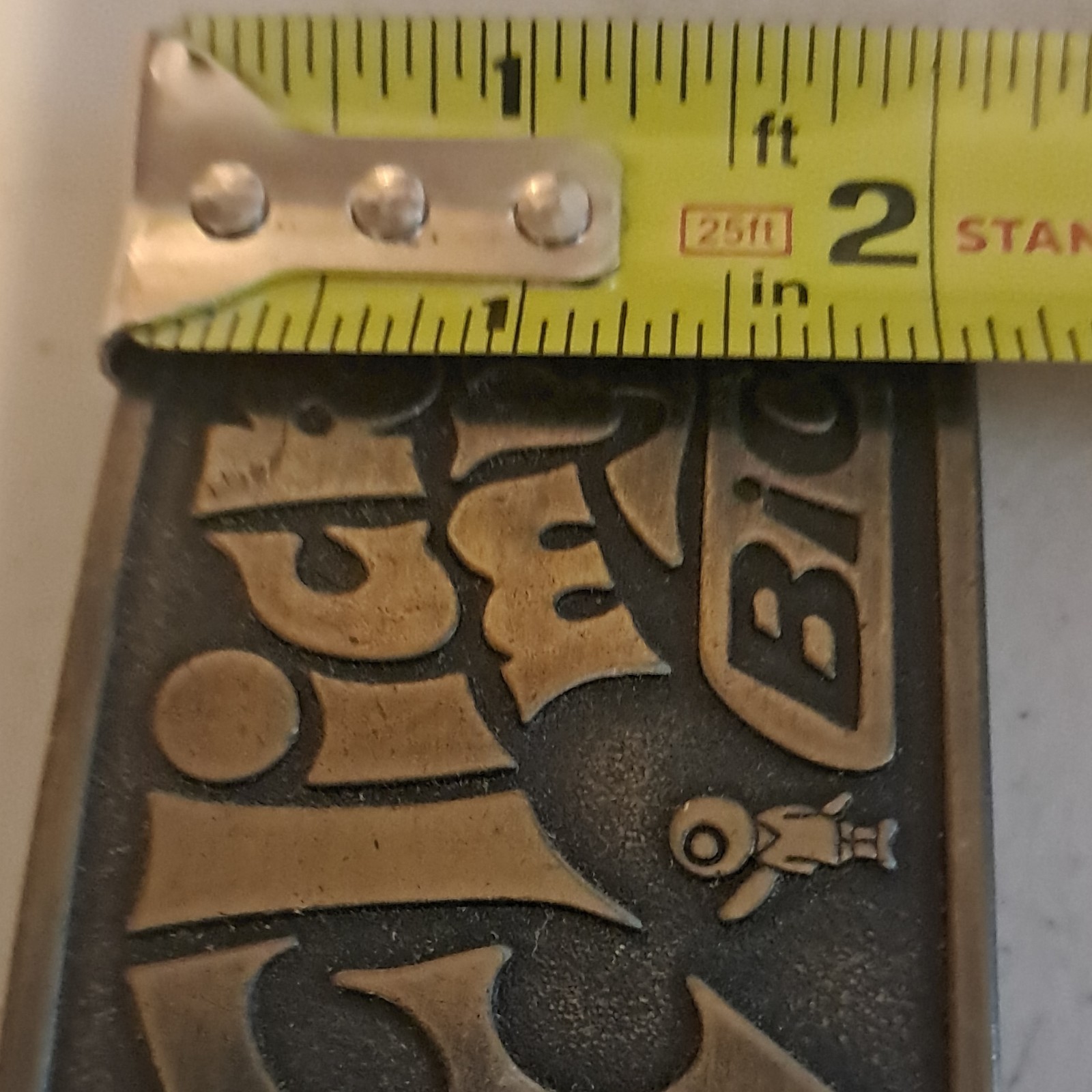Bic Bronze Western Logo Belt Buckle Antique Finish Metal for Men 2&Prime; Solid