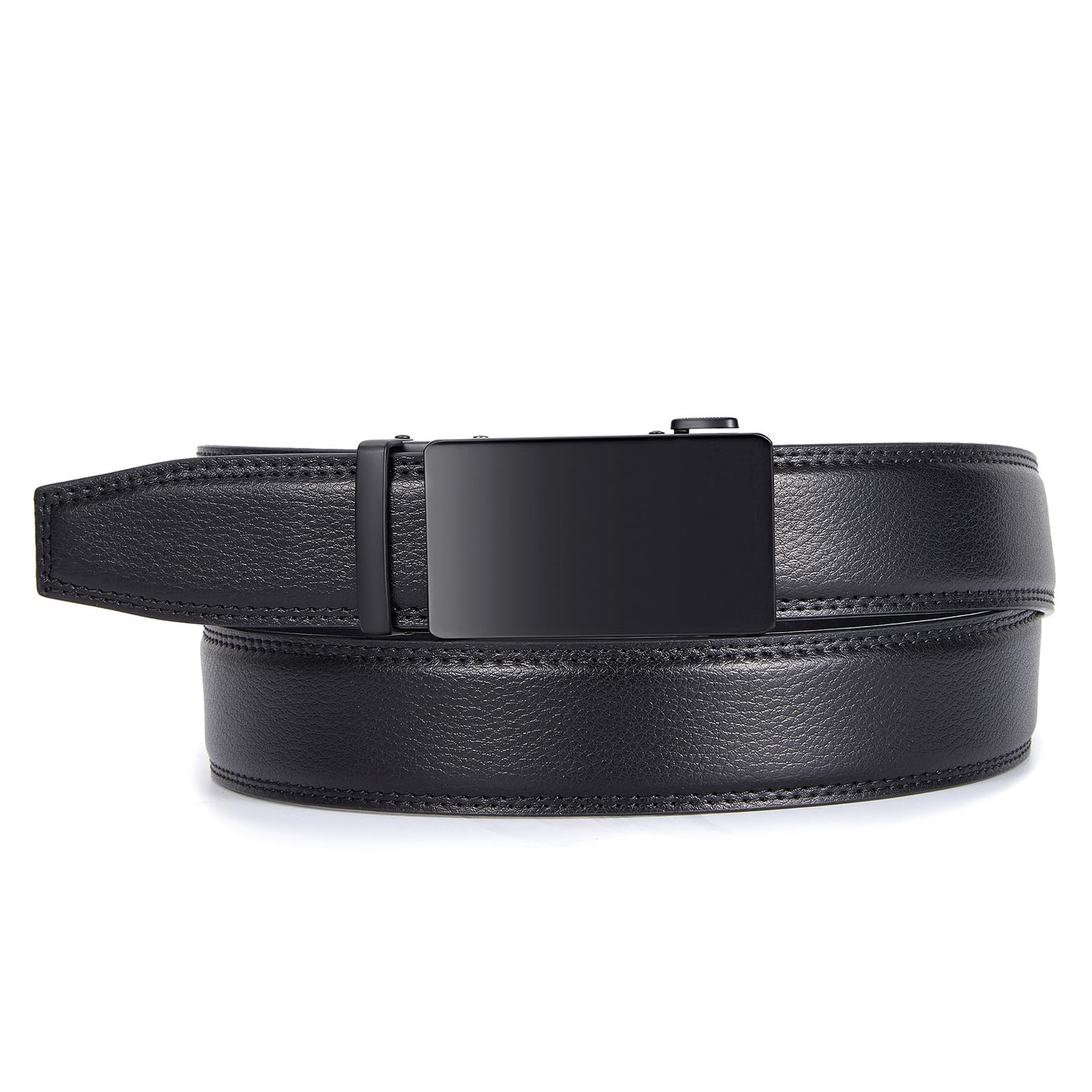 VATAN Men&rsquo;s Belt Leather Ratchet for 32&Prime; to 38&Prime; Waist Adjustable, Black