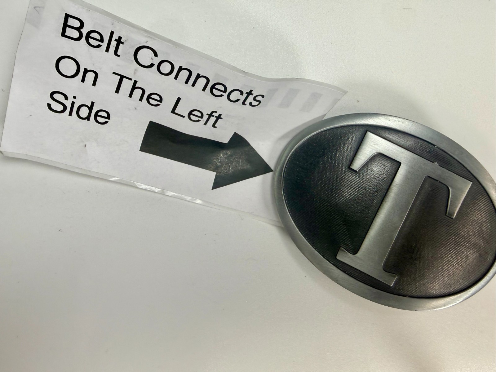 Initial Block Letter T Montana Silversmiths RARE Grey & Black Color Belt Buckle