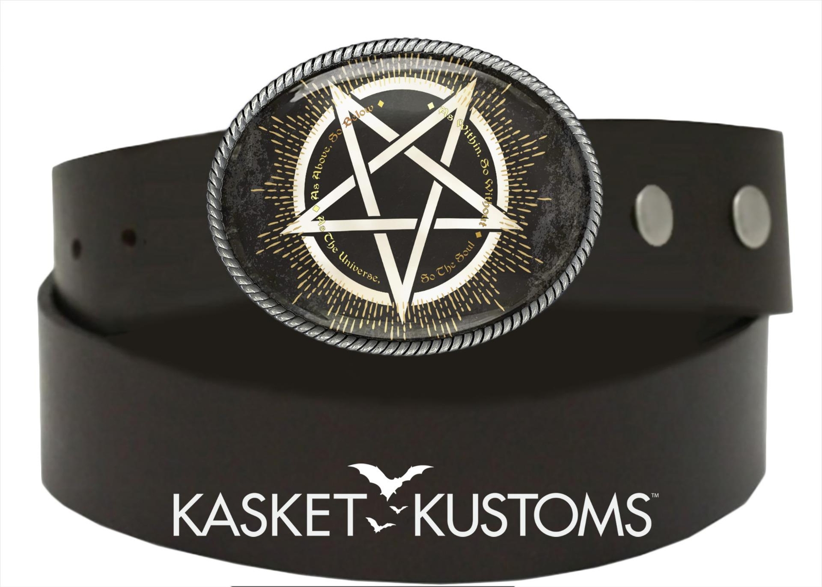 Hermetic Pentagram Belt Buckle – Ancient Esoteric Inscription Buckle – 921-SO