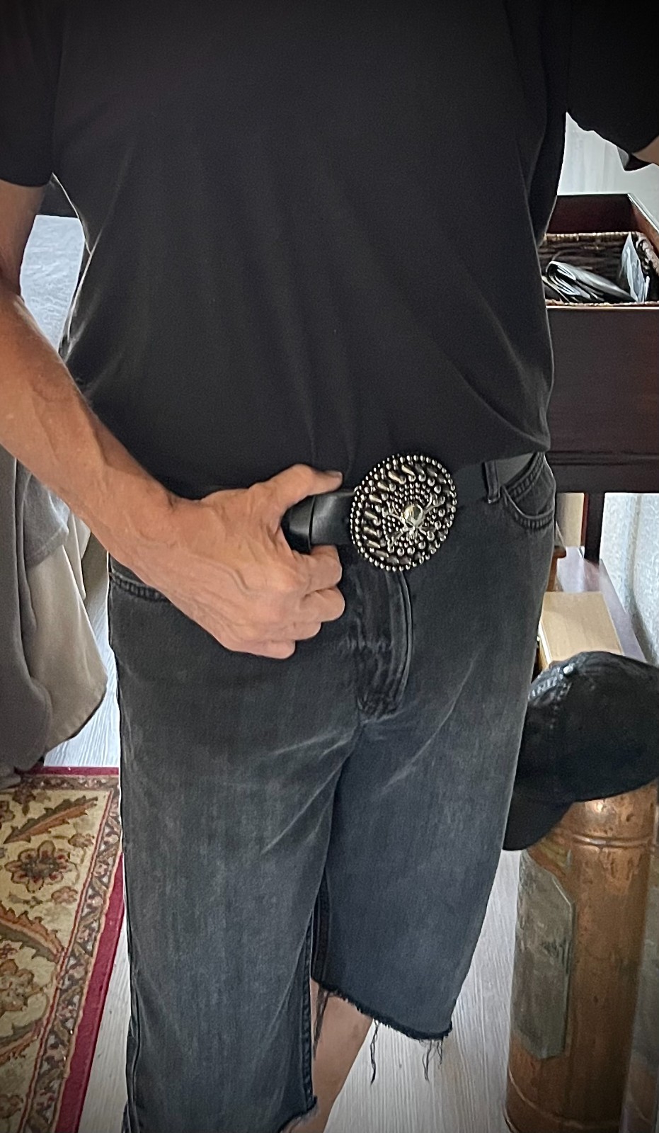 Skull & Crossbones Belt Buckle Gothic Biker Wearable Art OOAK Darren McNeese
