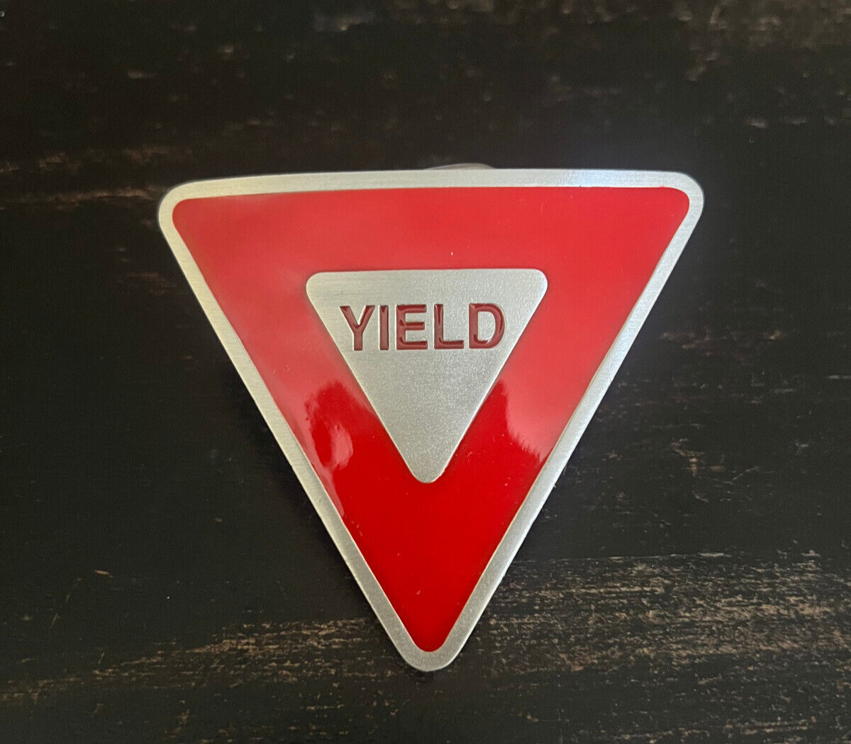 YIELD Sign Belt Buckle Fine Pewter Buckle by Great American Product – New
