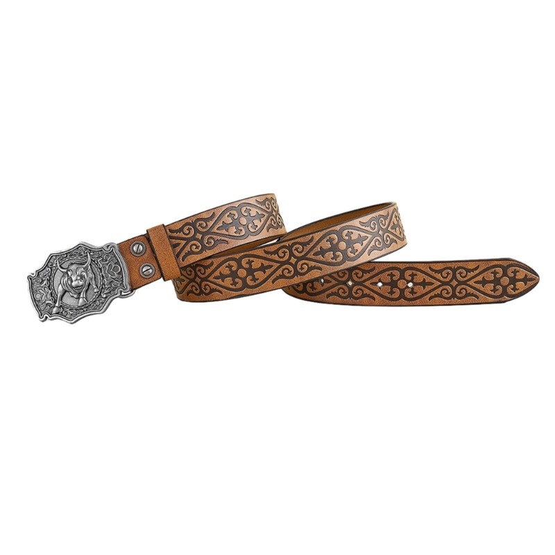 Man Belt PU Leathers Western Cowboy Vintage Waist Belt Causal Waistband Jeans