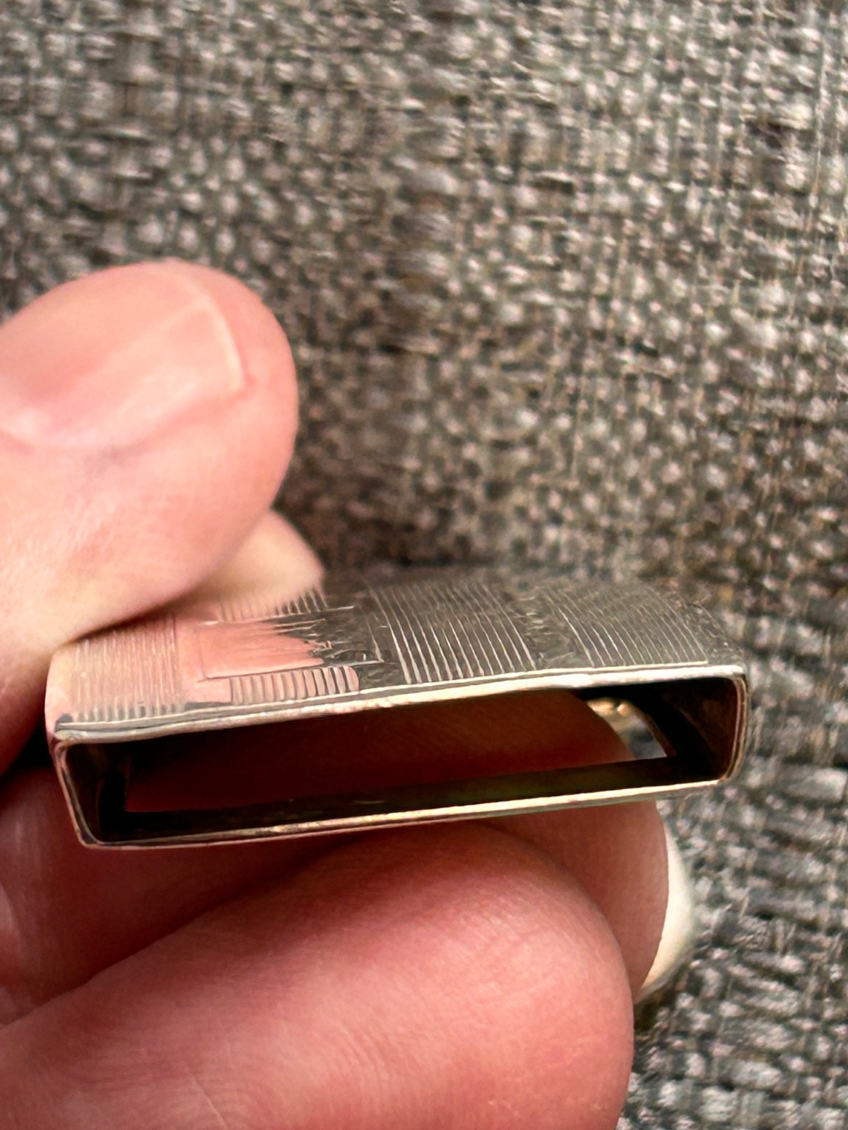 Webster Co vintage sterling silver engine stripe monogram belt buckle