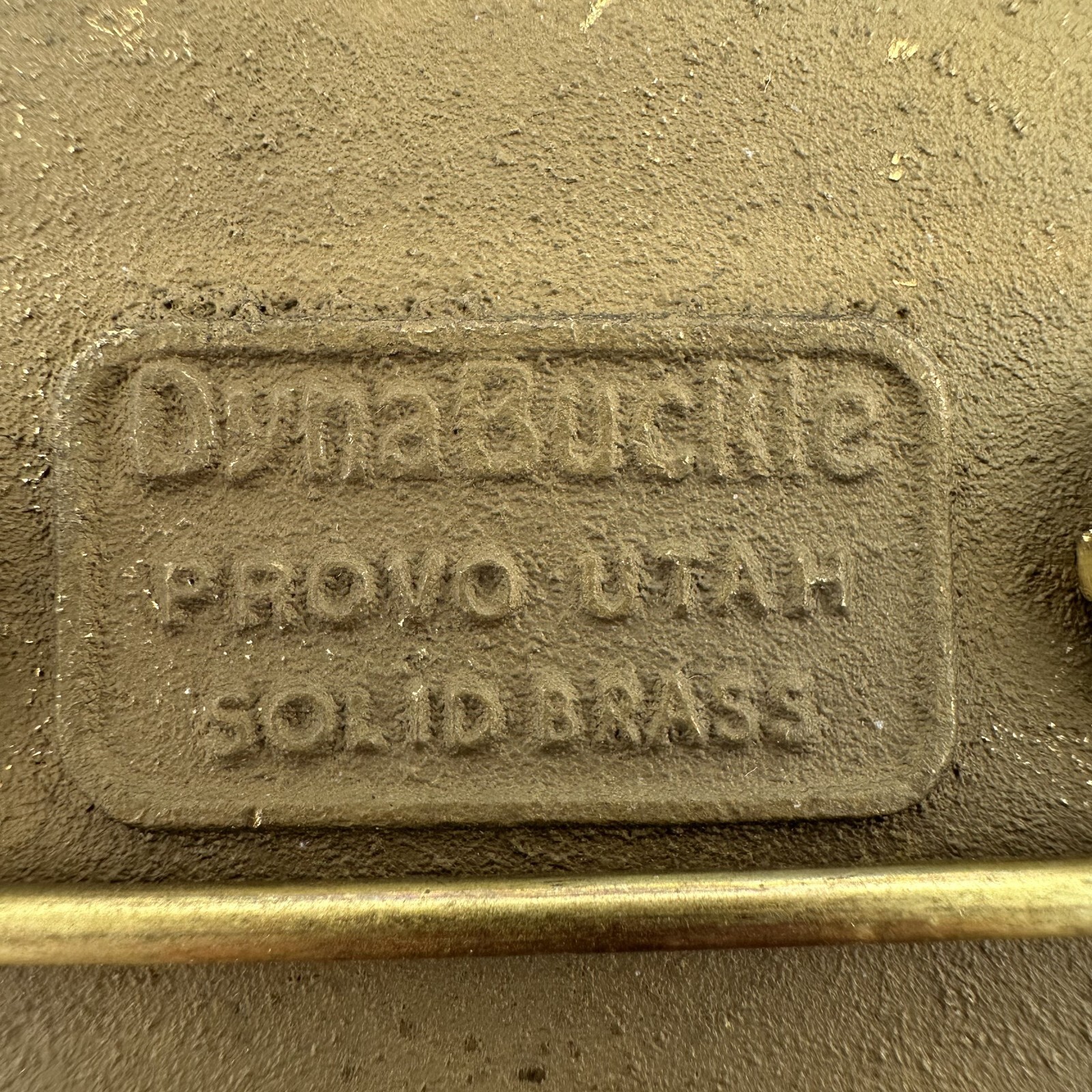Mantis Max Trac DynaBuckle Solid Brushed Brass Belt Buckle USA Vintage 2 Inch