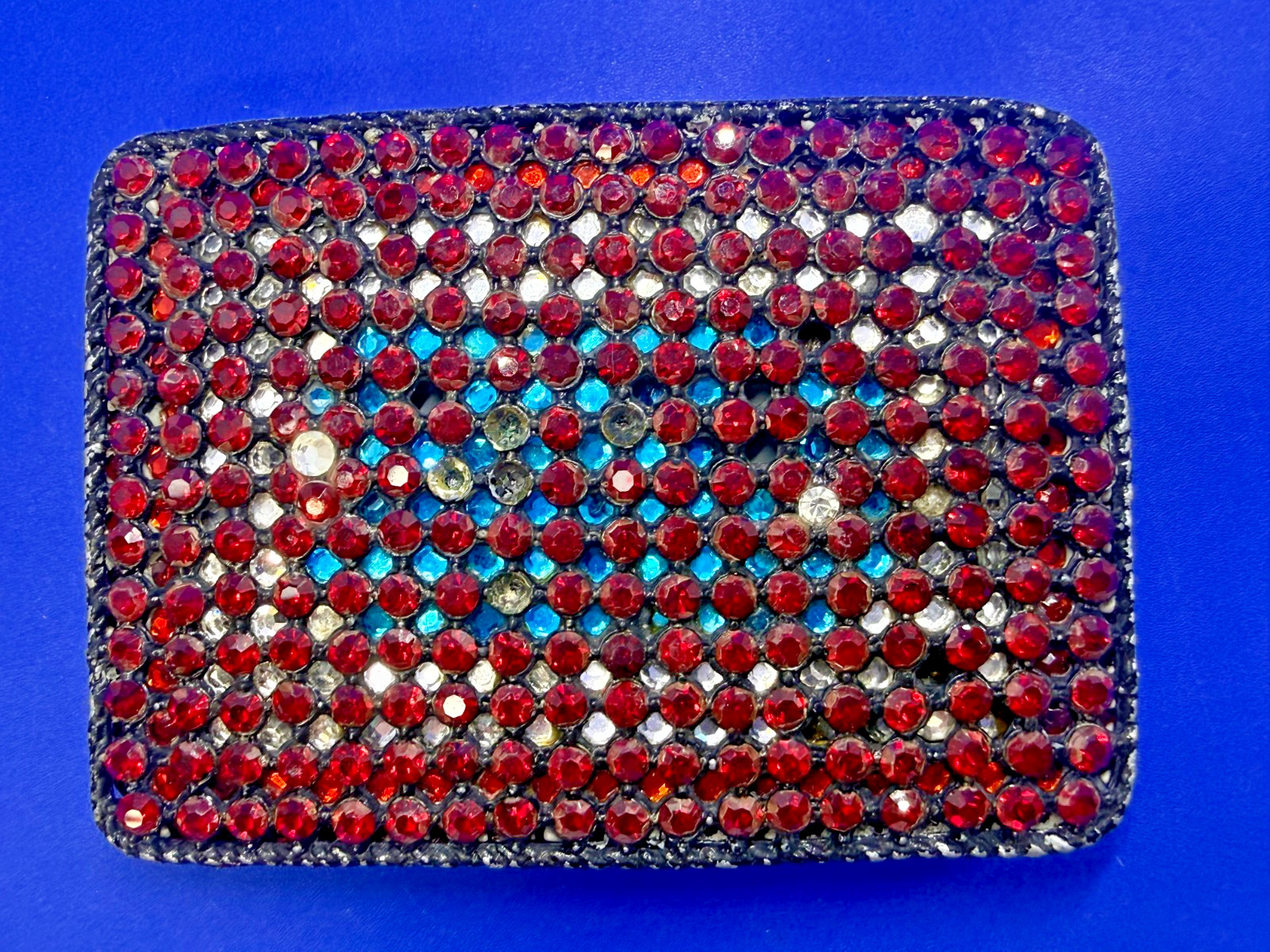 Sparkling Red Rhinestone Covered Vintage Women&rsquo;s Artisan Made Belt Buckle