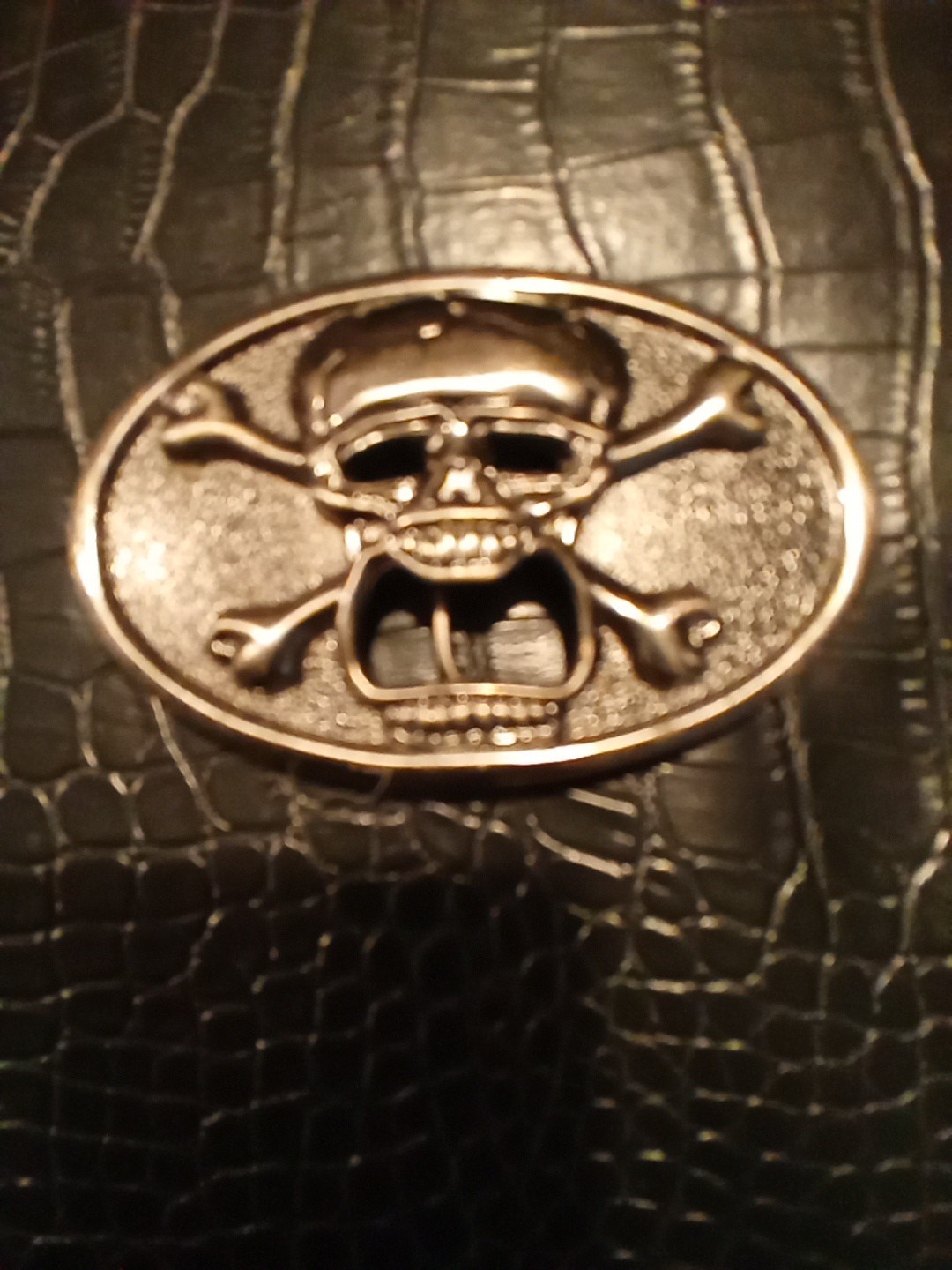 Skull & Crossbones Belt Buckle Bottle Opener Silver Color 4&Prime; x 2.5&Prime; Kalan Biker