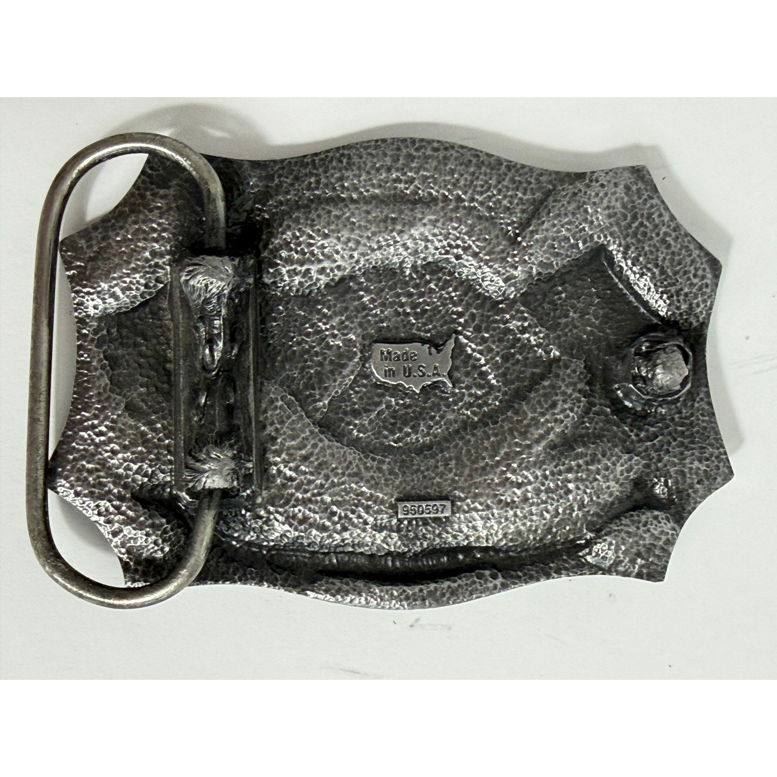 Vintage NRA 125 Years 1871-1996 Commemorative Belt Buckle Eagle Flag Made in USA