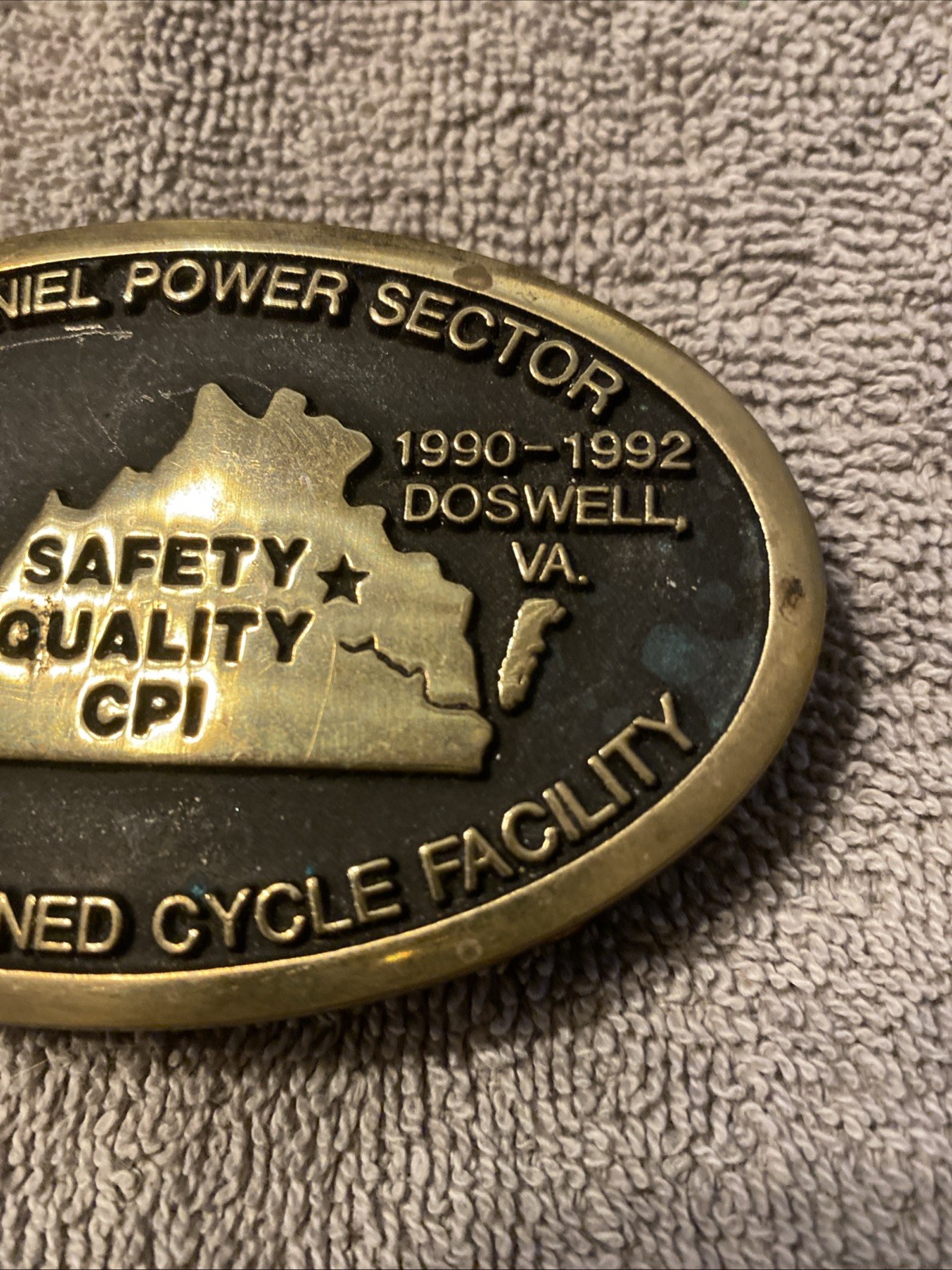 Solid Brass Fluor Daniel Virginia Power Sector Safety Quality Belt Buckle
