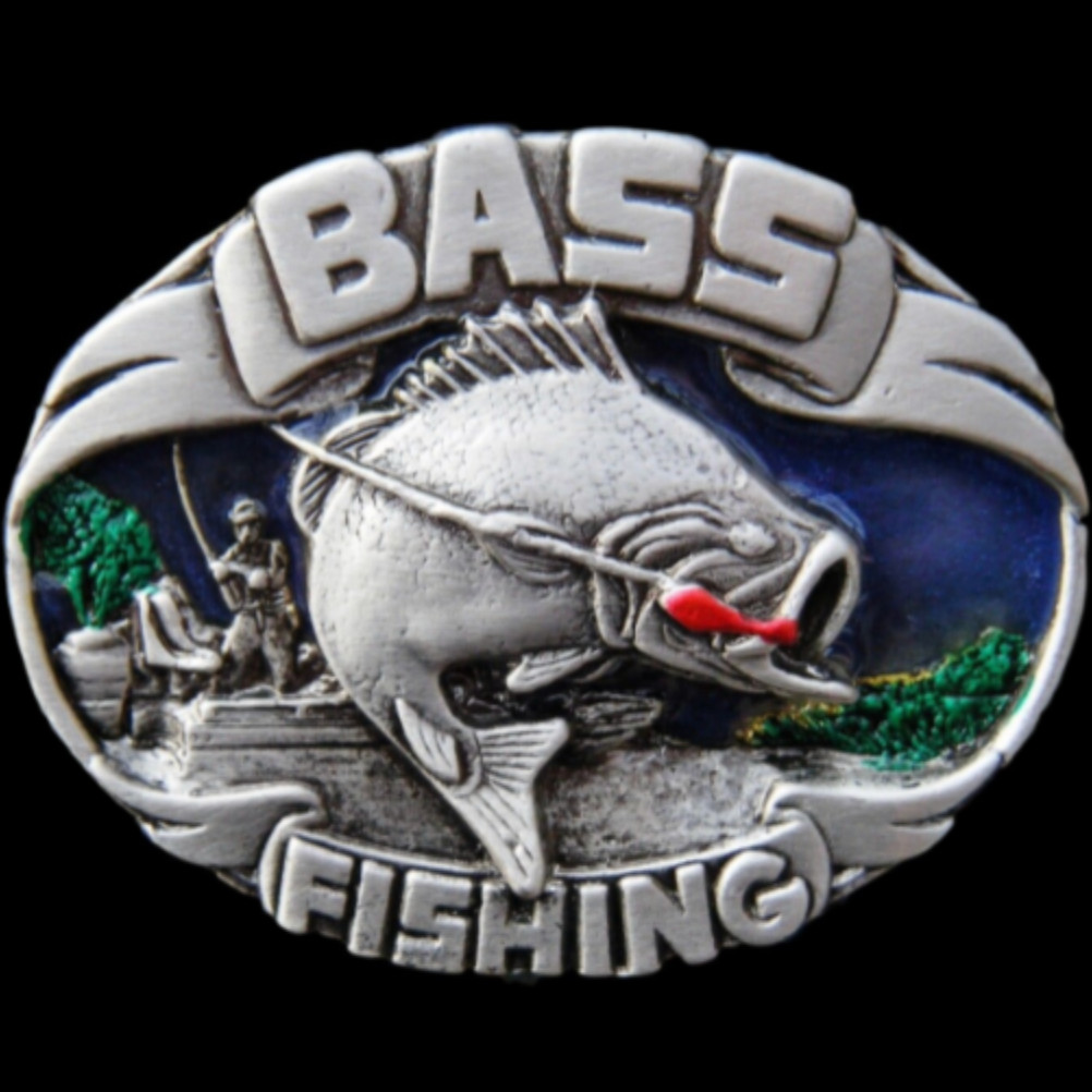 TROUT BASS FISH FISHING FISHERMAN FISHERMEN SPORTS BELT BUCKLE BUCKLES