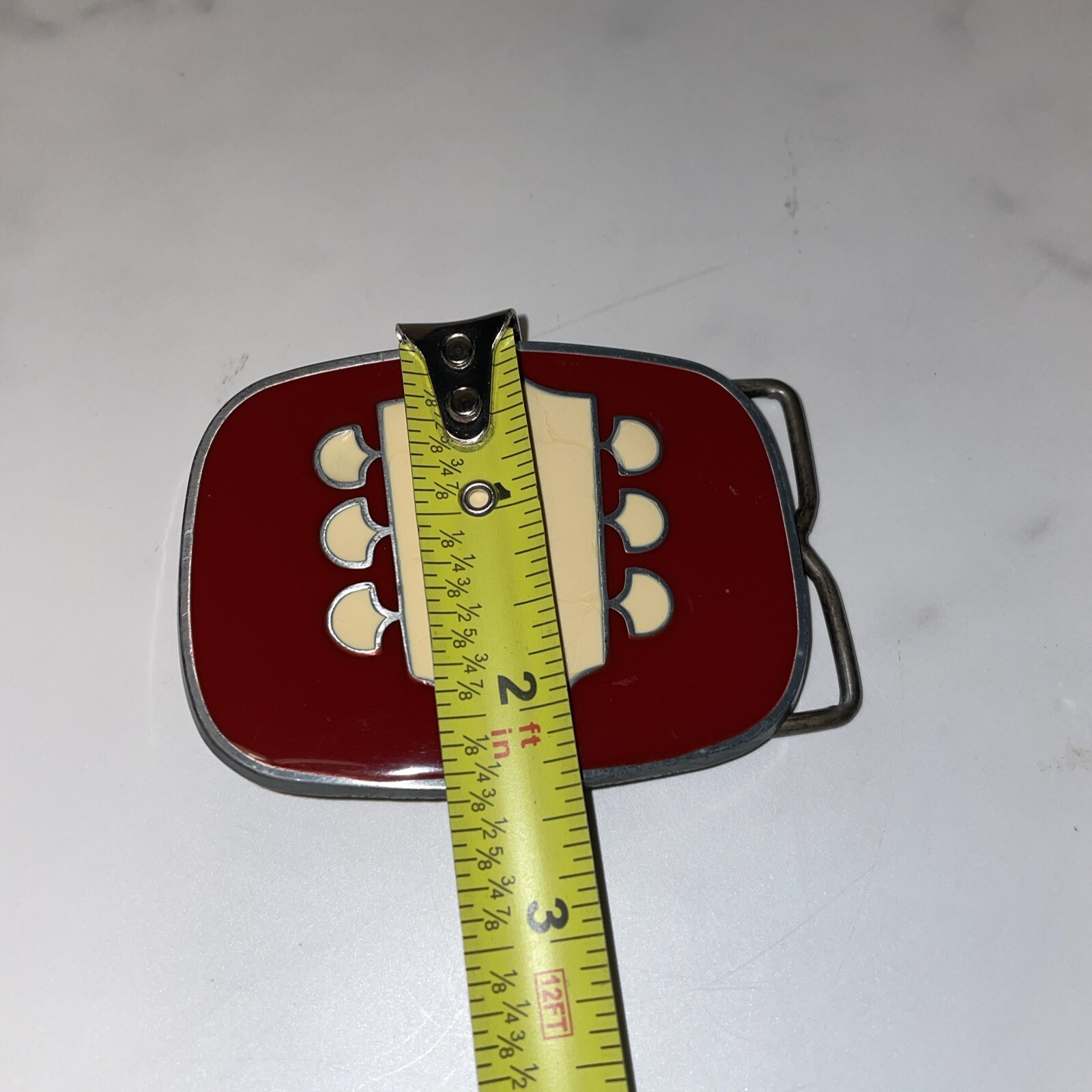 Vtg The Nashville Network TNN Guitar Logo Belt Buckle