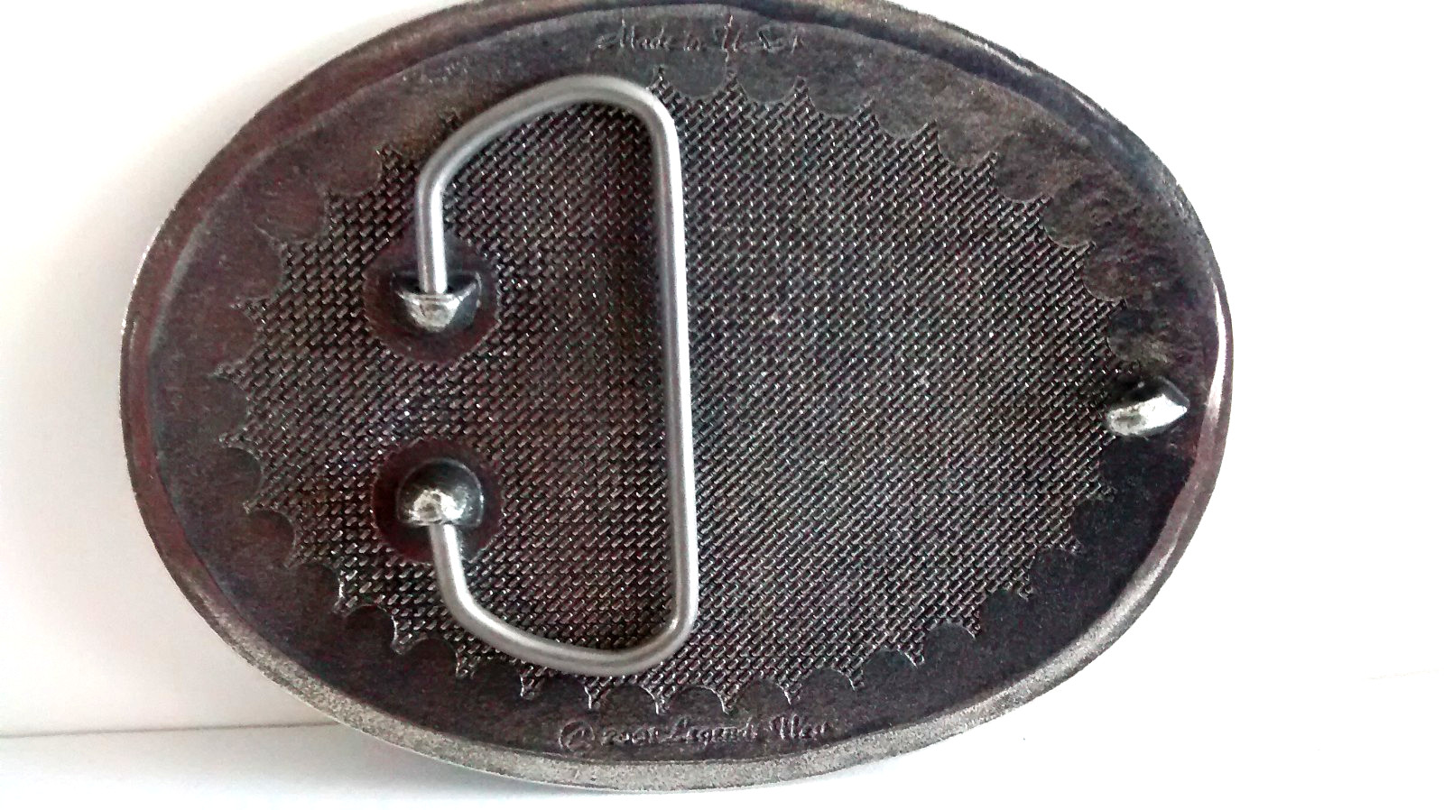 Floral Filigree Belt Buckle – Antique Nickle – 2001 American Legends USA