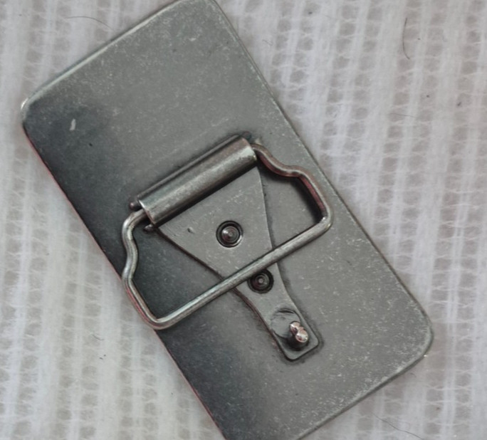 Men Belt Buckle License Plate Style With Scratches Numbers