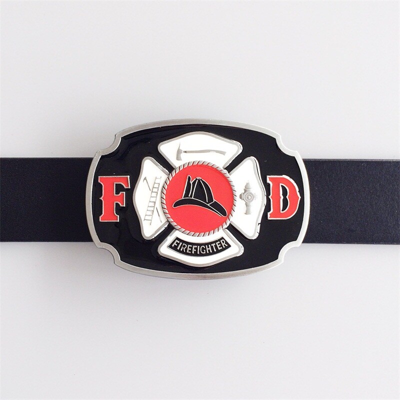 Vintage Style Enamel Fire Hero Firefighter FD Belt Buckle also Stock in the US