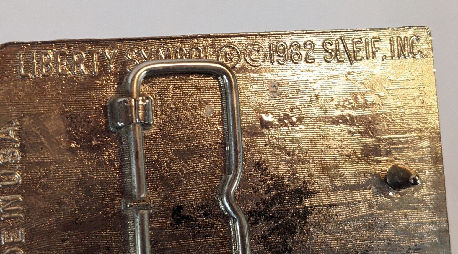 Vtg Belt Buckle Liberty Centennial Coin 1986 Statue of Liberty Leslie Mfg Metal