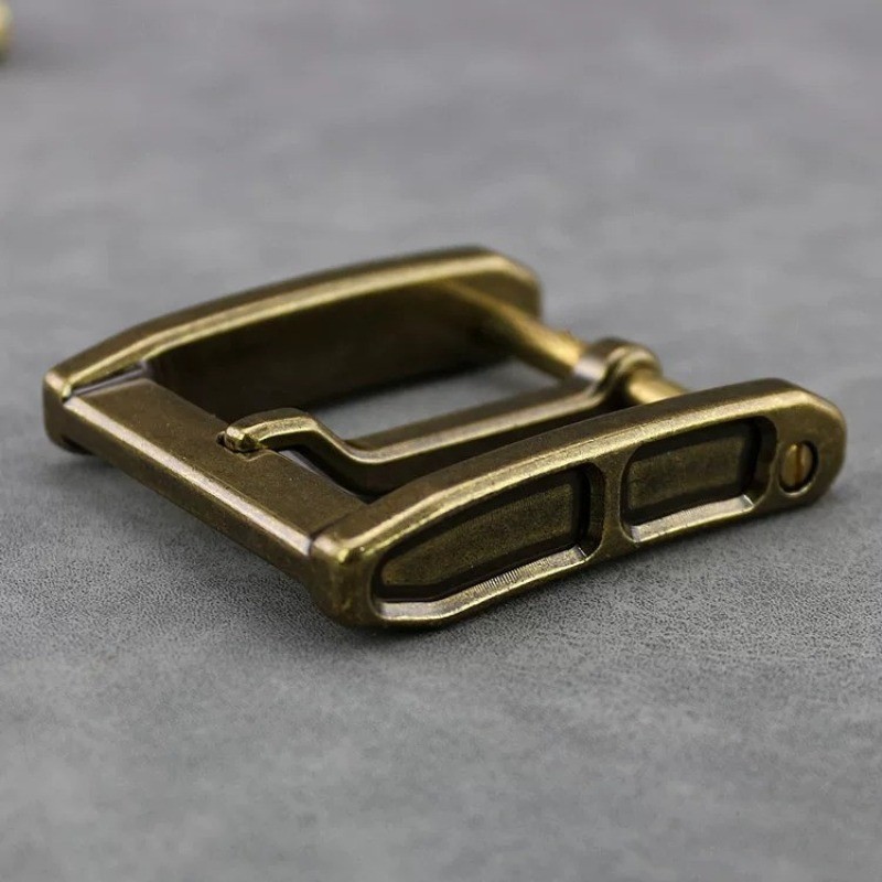 Men Replacement Brass Single Prong Square Belt Buckle 3.8cm Wide Belt