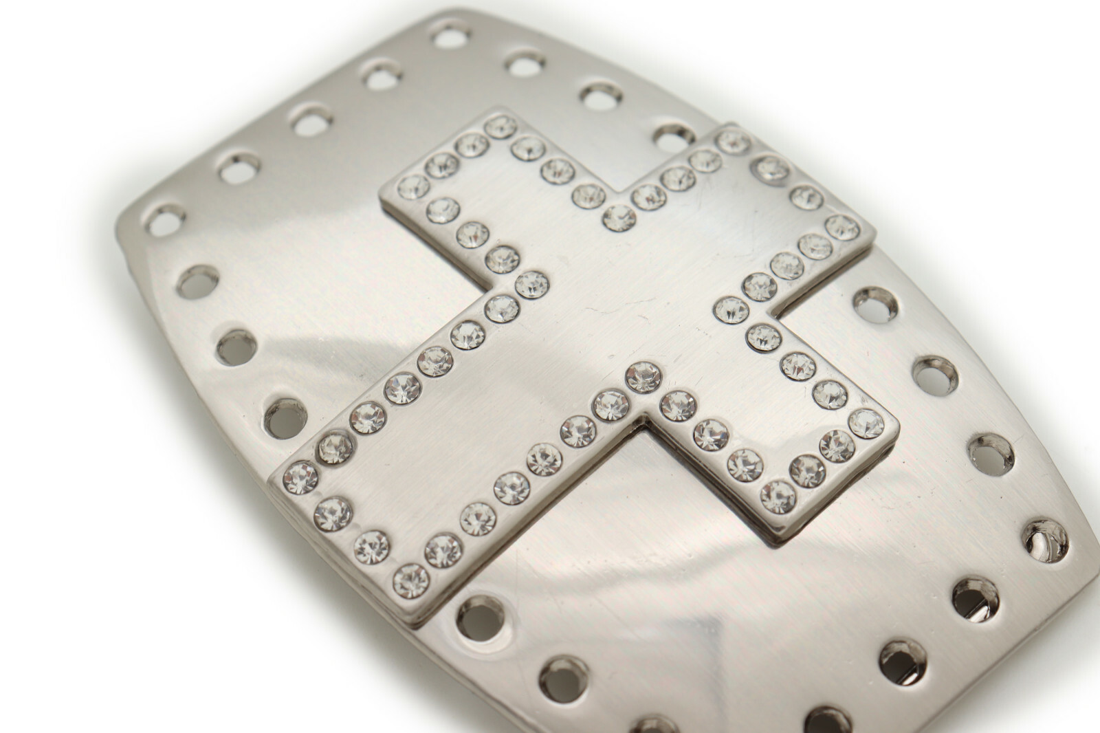 Men Women Silver Metal Rocker Gothic Fashion Buckle Cross Ranch Rodeo Outdoor