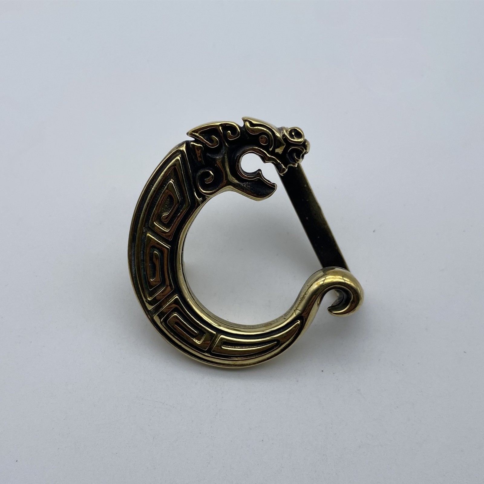 Brass Dragon Buckle Handmade Leather Belt Buckle