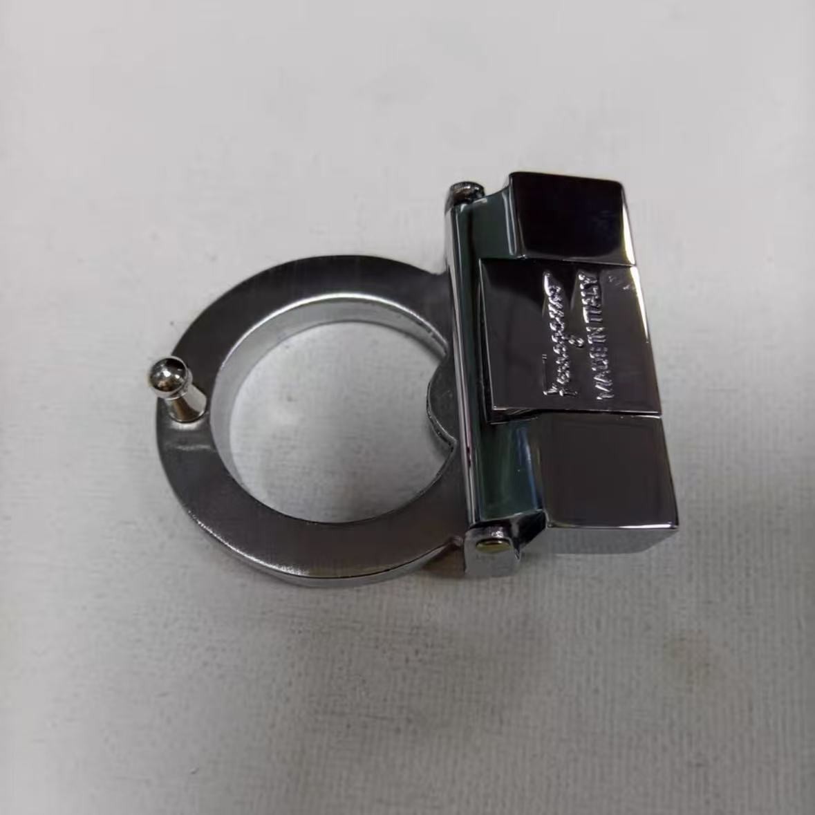Ferragamo Polished Silver-Tone Copper Belt Buckle fits 3.3-3.4cm wide Belts