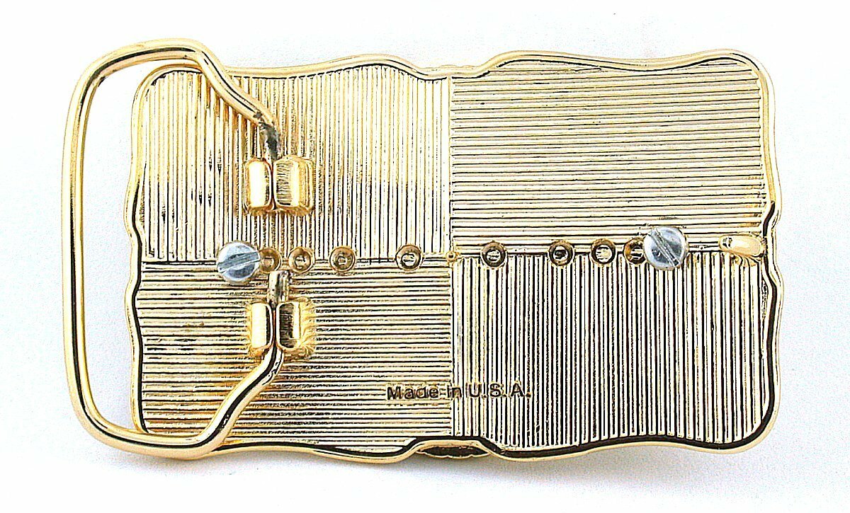 40×30 Oval Natural Lapis Cab Cabochon Gold Color Southwest Western Belt Buckle