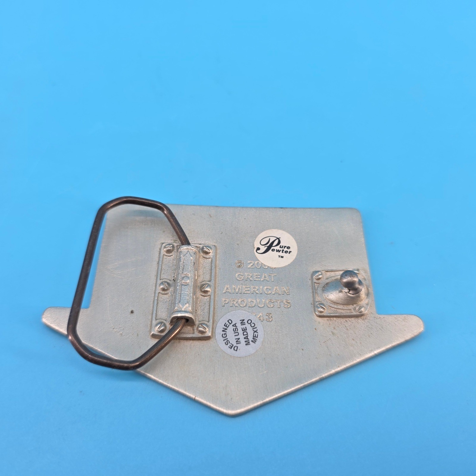 Great American Products Vintage Pewter Belt Buckle Emergency Inflation Tube 2005