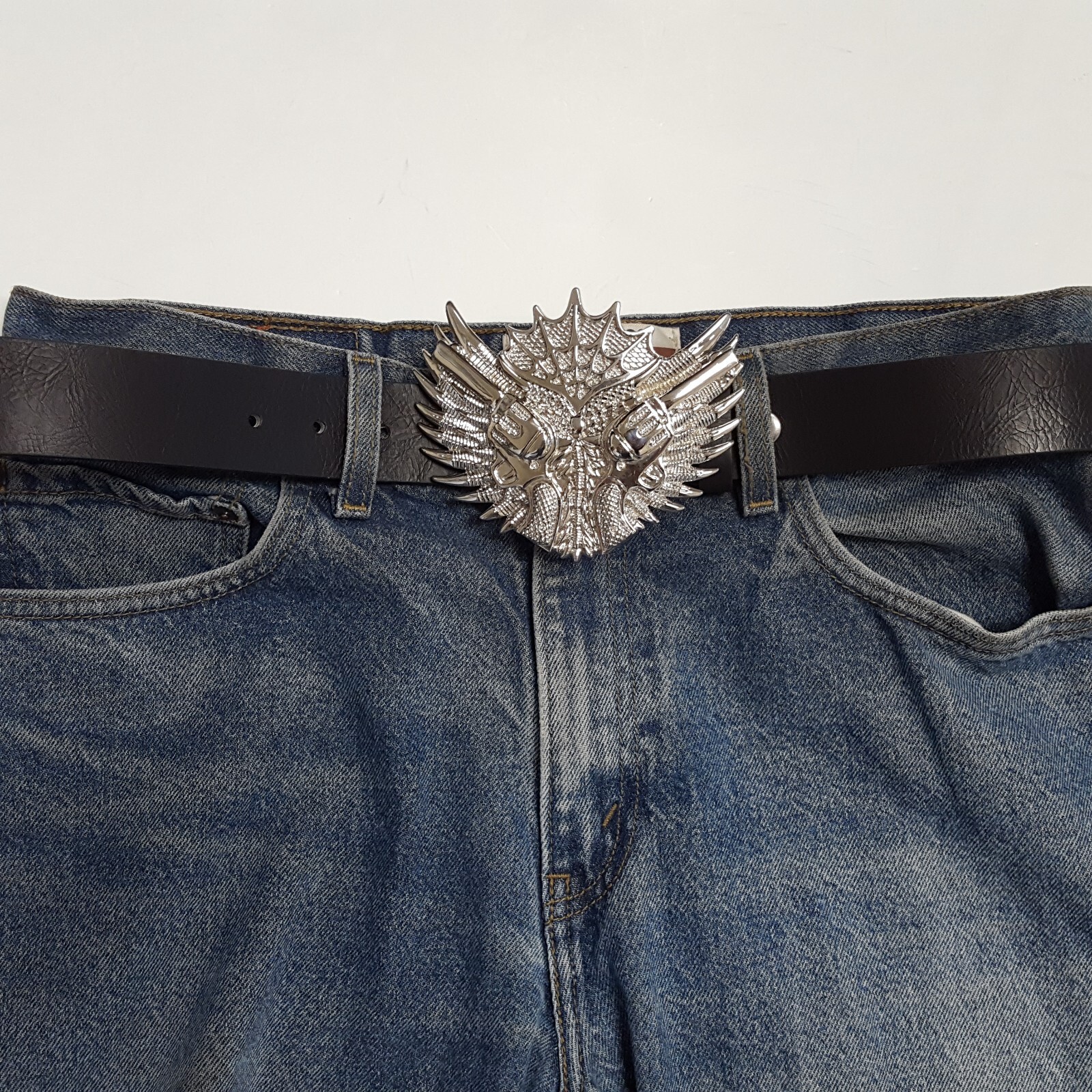 On Sale: Rock Rebel Brand: Silver Wing with Double Pistol Belt Buckle