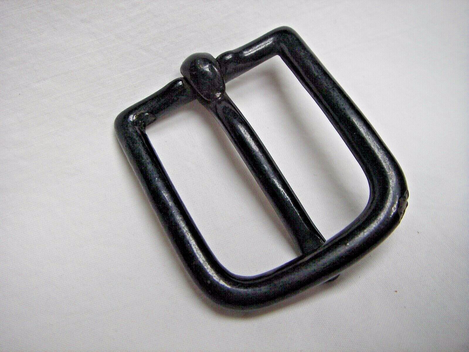 NOS Vintage Rectangular Gloss Black Single Prong Clip Buckle for 32mm Strap