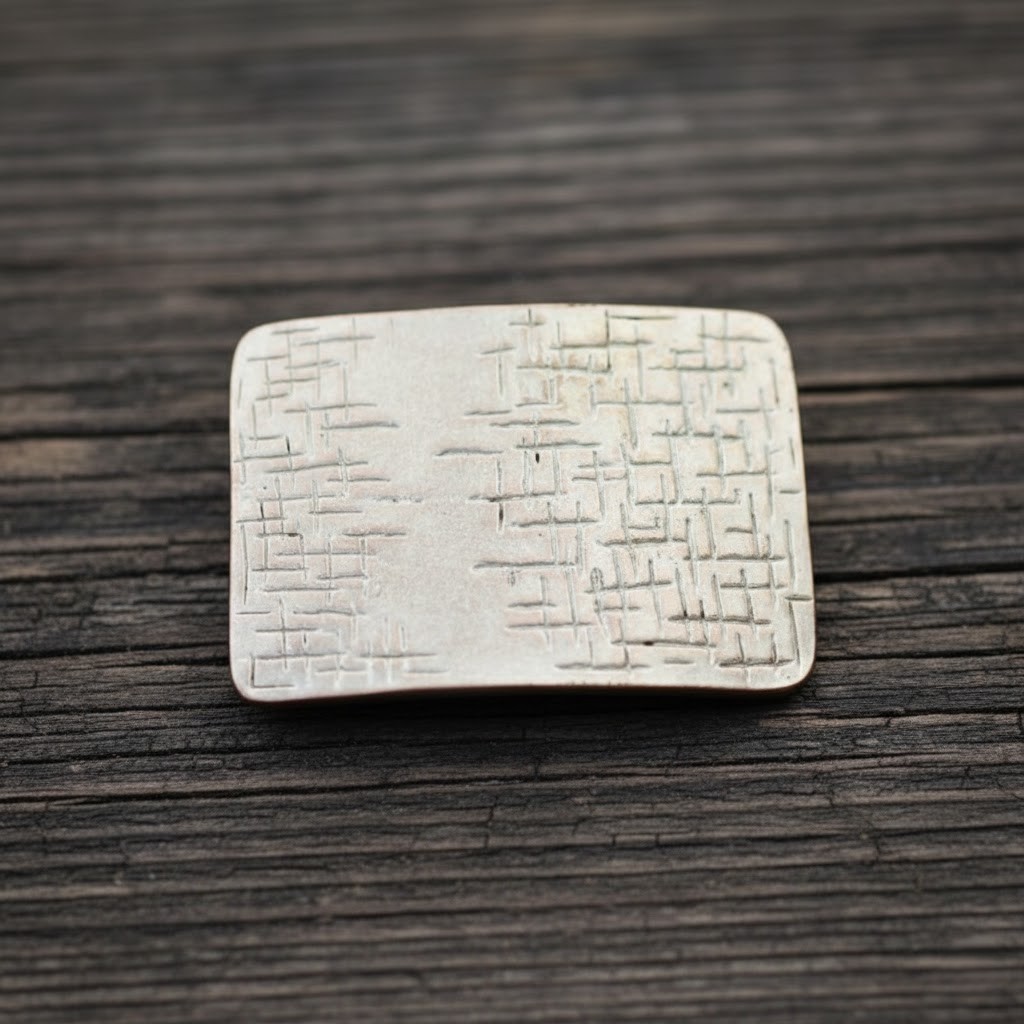 Fluted Effect Belt Buckle, Rosepearl – Rectangular Industrial Design Belts