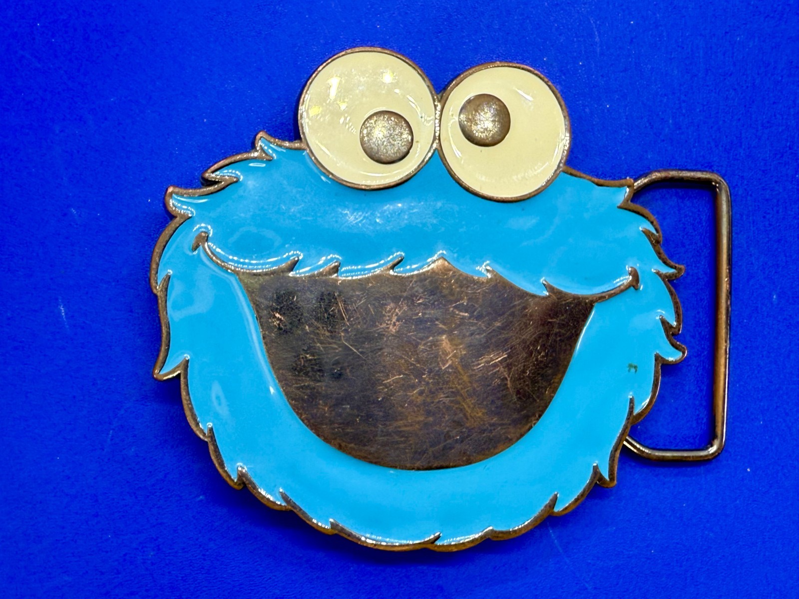 Sesame Street 2009 Cookie Monster Blue Muppet Character Belt Buckle