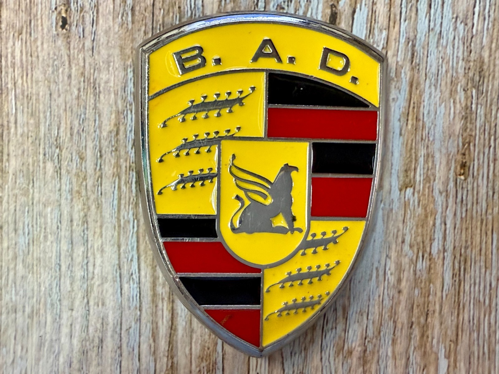 BAD B.A.D. Motor Company 1948 Belt Buckle Dragon Crest Shield Belt Buckle