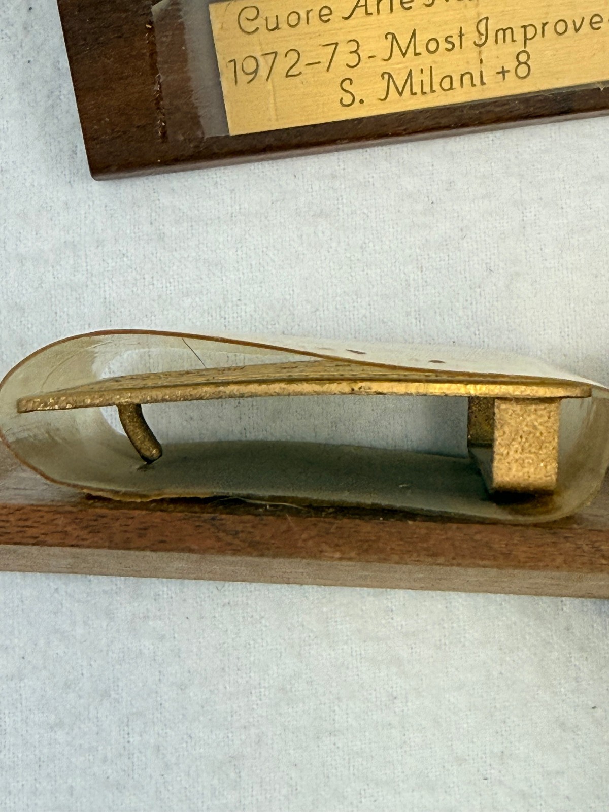 2 VINTAGE ABC AMERICAN BOWLING CONGRESS MOST IMPROVED AVERAGE BRASS BELT BUCKLE