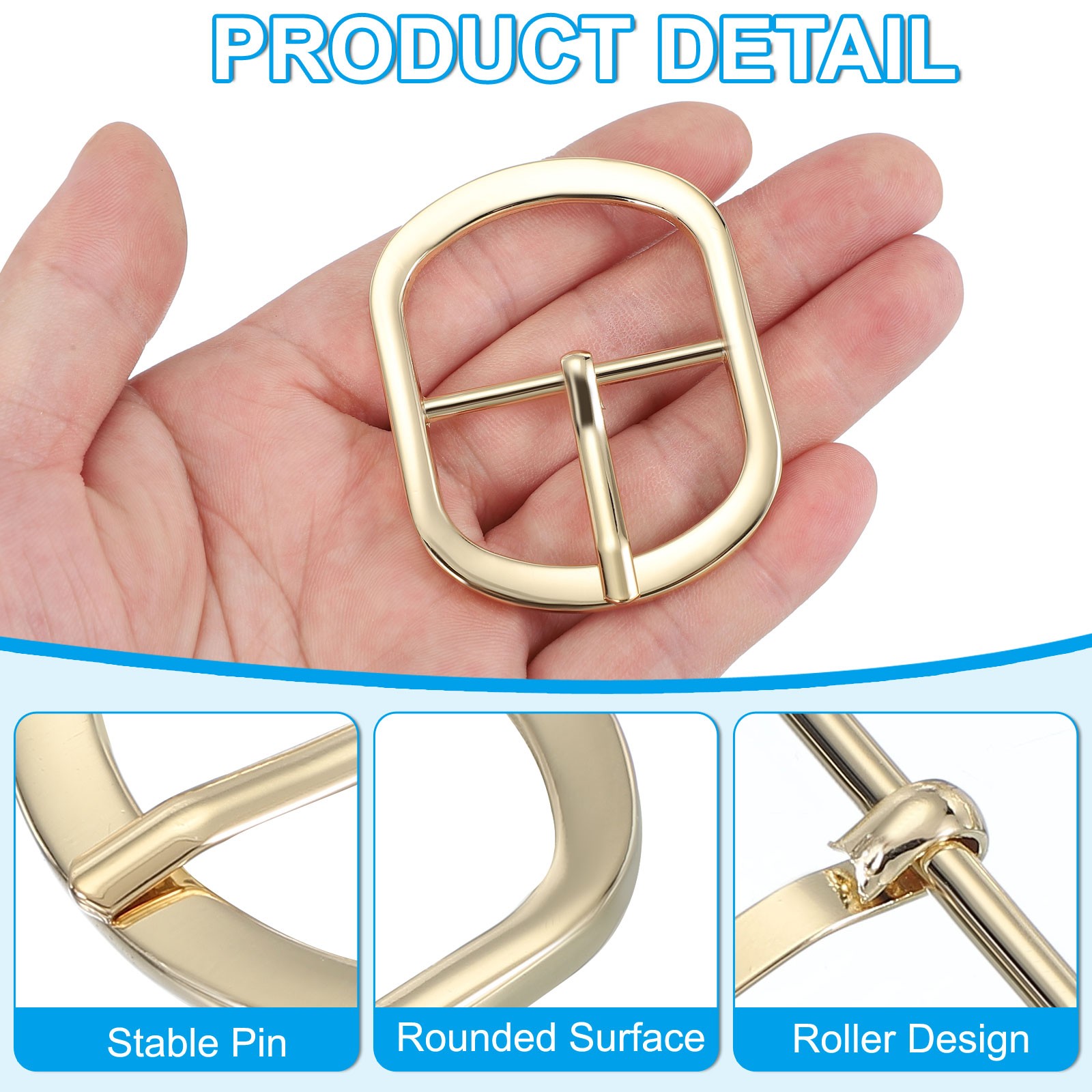 12Pcs 1.5&Prime; Single Prong Belt Buckle Metal Roller Buckle Light Gold/Black