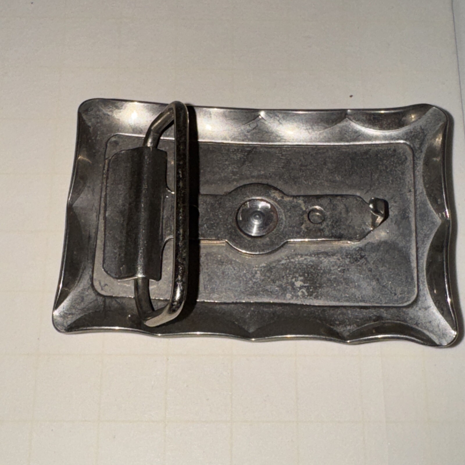 Vintage Brushed / Polished Nickel Horse Head Western Belt Buckle