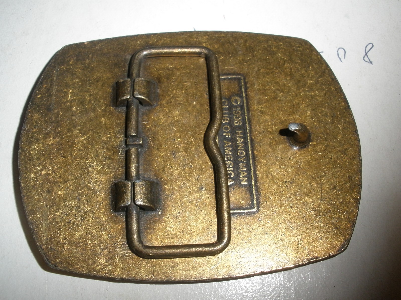 Belt Buckle HANDYMAN CLUB OF AMERICA LIFE MEMBER 3&Prime; x 2.5&Prime;