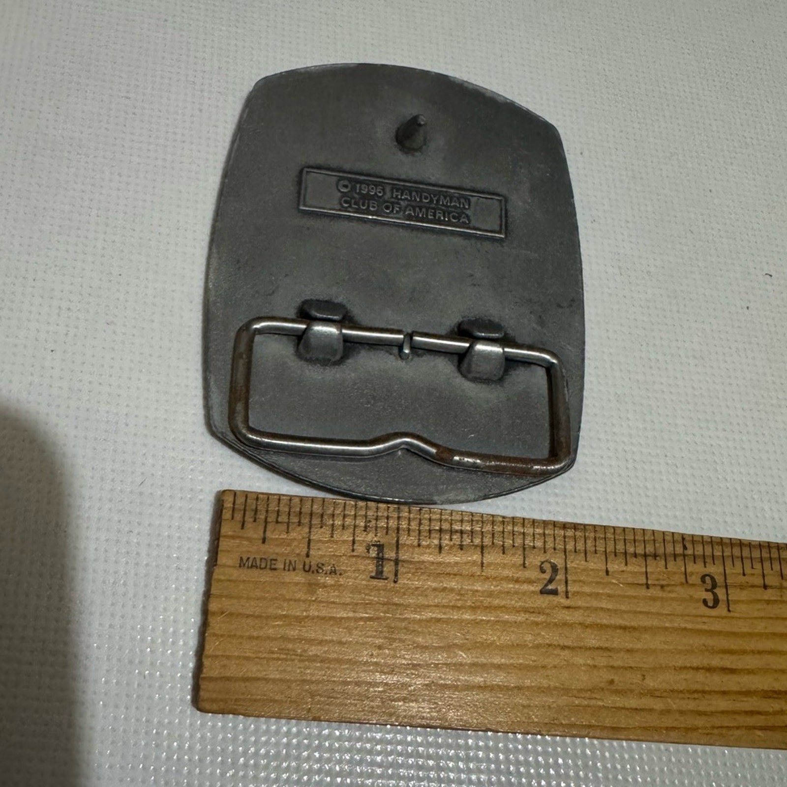 Vintage 1996 Handyman Club of America Life Member Silver Toned Belt Buckle
