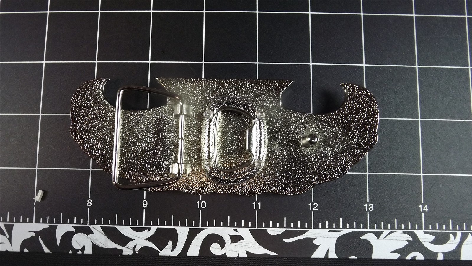 Collectible BRIGHT Finish STAINLESS STEEL Belt Buckle « LADY » BLACK ENAMEL