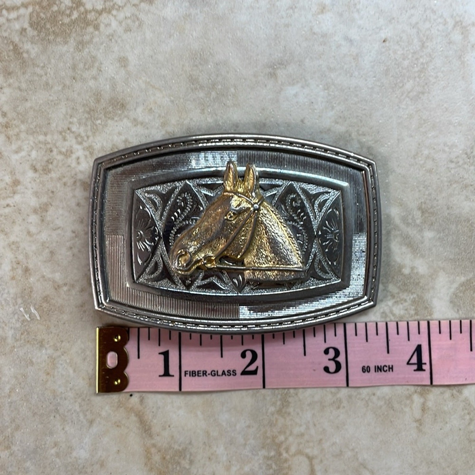 Belt Buckle Horse Head Cowboy Men&rsquo;s Women&rsquo;s Gold Silver Tone Texas Western