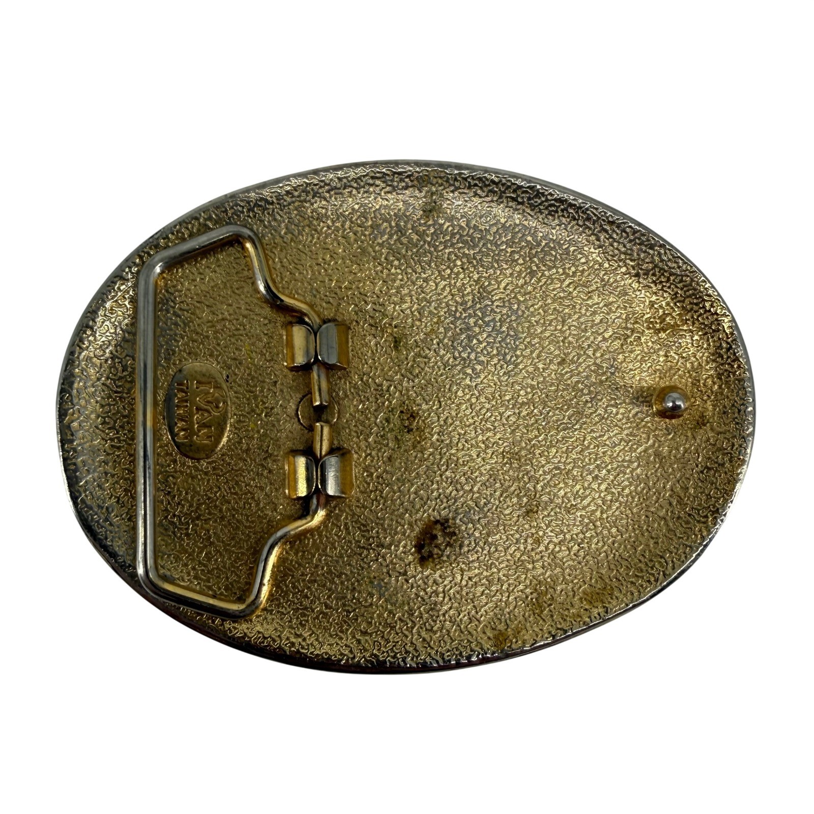 Vintage Ivan Rodeo Cowboy Bucking Bronco Belt Buckle Silver Gold Tone